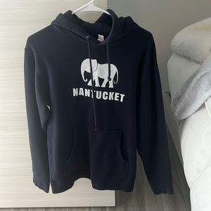 Nantucket navy blue hoodie sweatshirt white elephant